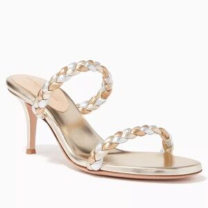 Gianvito Rossi Marley Braided Metallic Leather Sandals 37.5